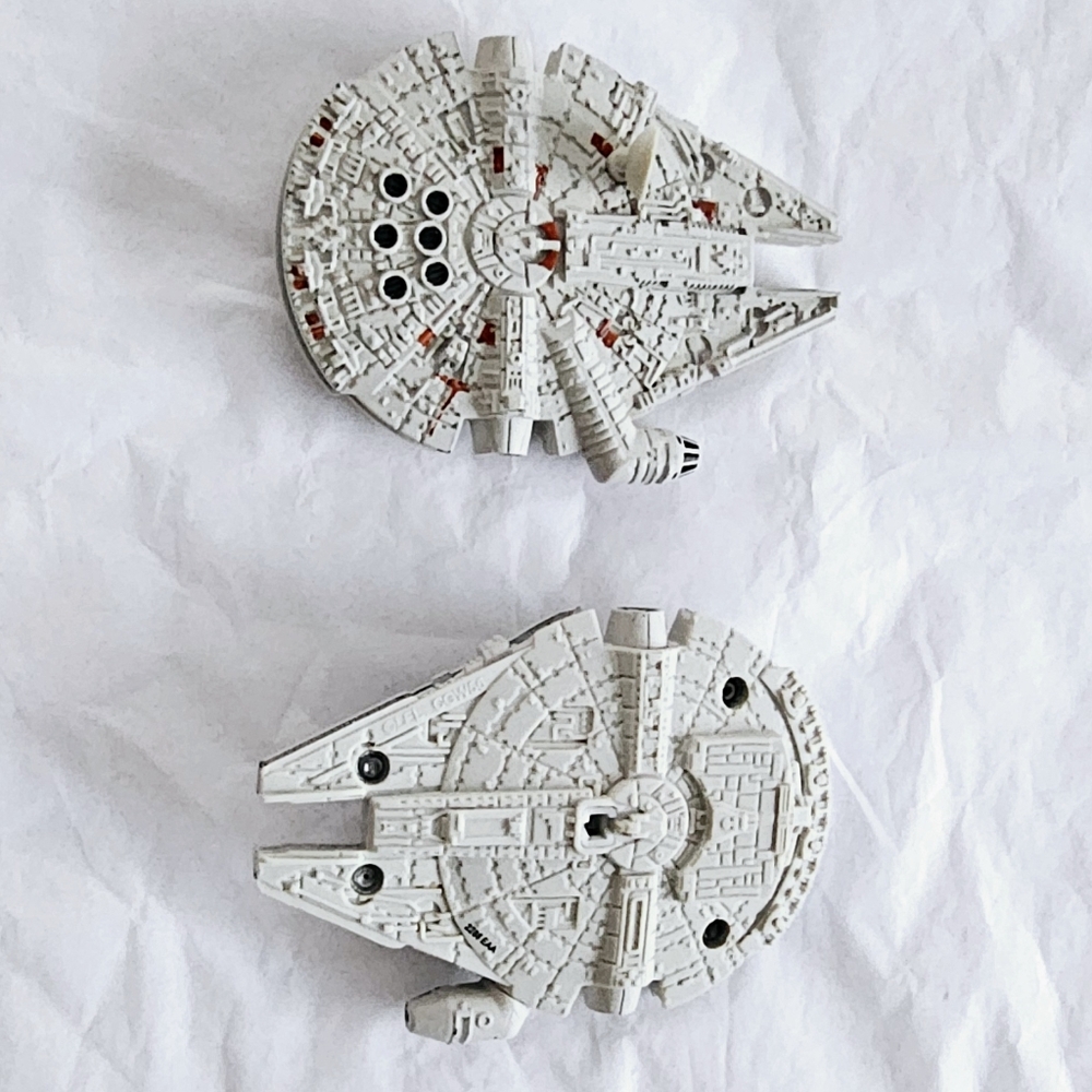 2 Star Wars Mini Millennium Falcon Hot Wheels 3.5in Hasbro Micro Machine